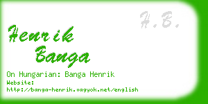 henrik banga business card
